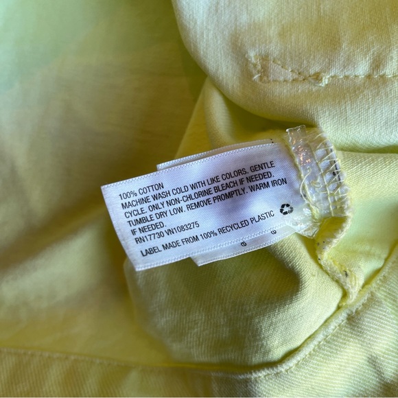Lemon Yellow Denim Jacket Universal Thread Snap Down Shacket Womens Small - Picture 7 of 9